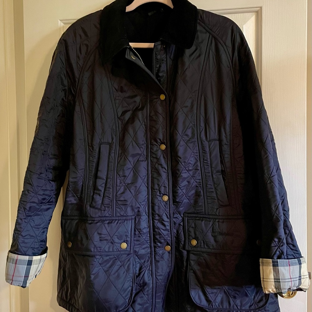 Barbour Beadnell Navy Blue Quilted Jacket